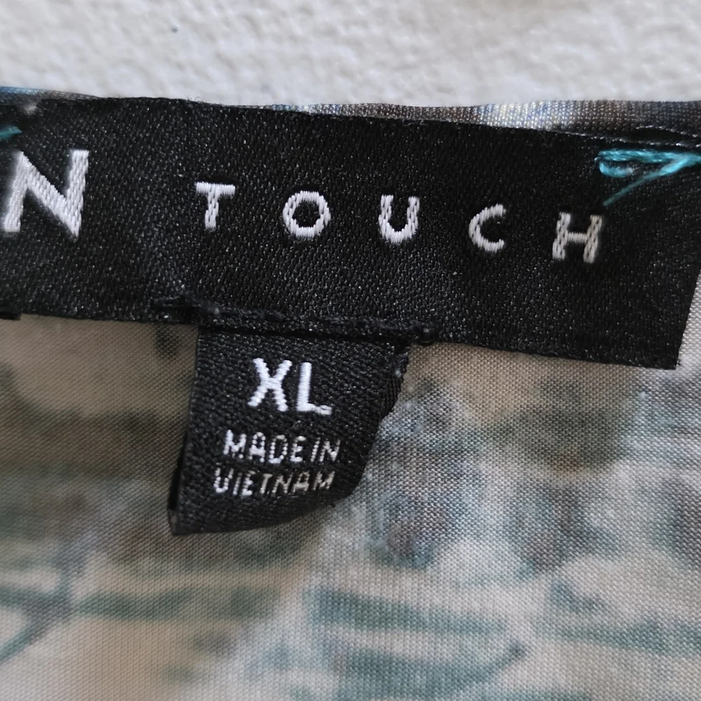 Teal and Black Patterned Women's Tunic. Great Fall Top - Picture 2 of 10